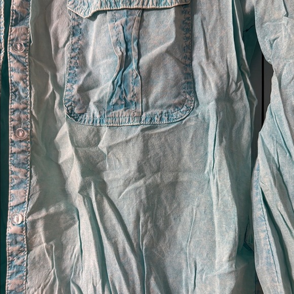 Maurices Blue Casual Button Down Shirt Lightweight Fabric - Picture 2 of 4